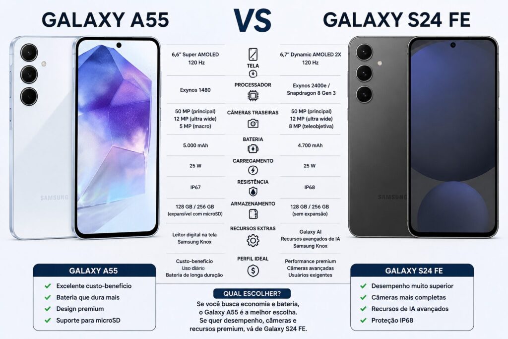 Galaxy A55 e S24 FE