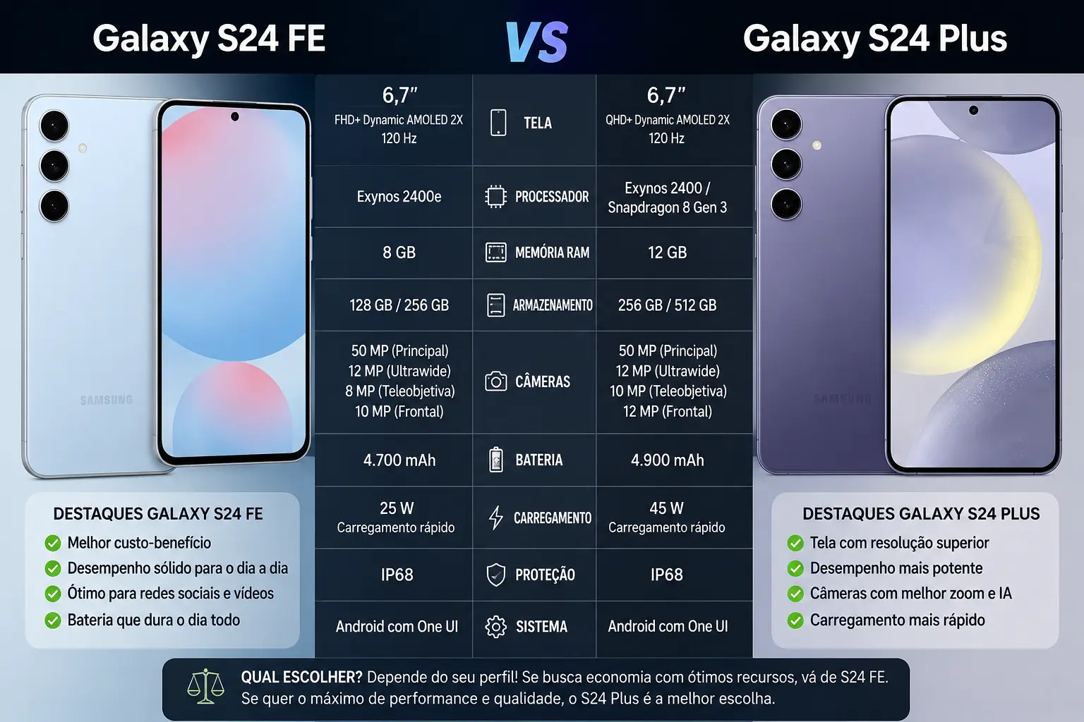 Galaxy S24 FE e Plus