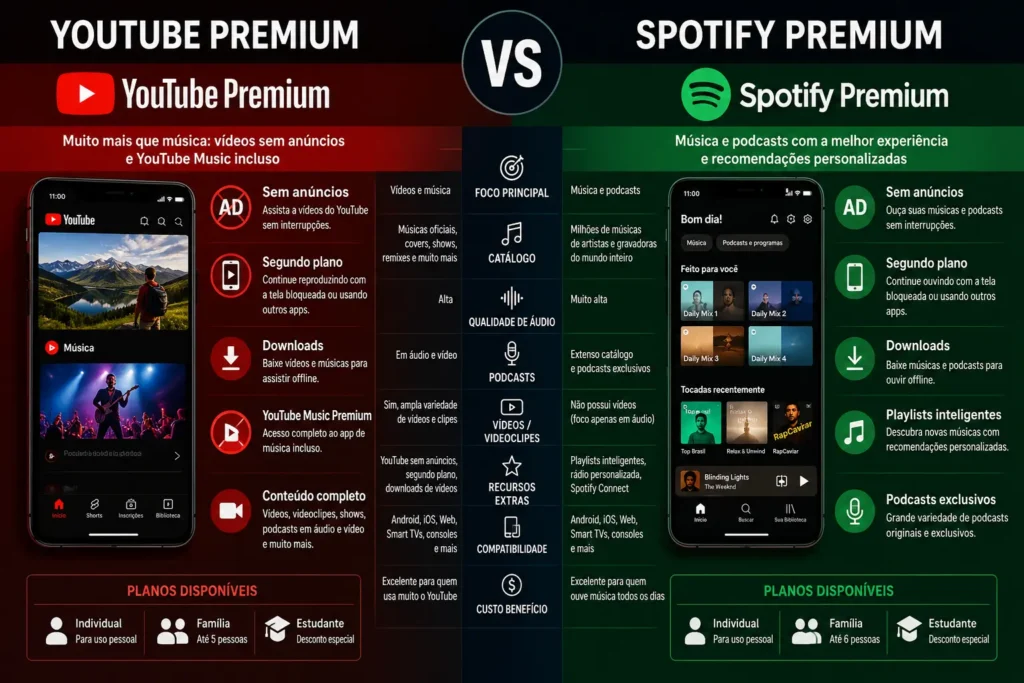 YouTube Premium vs Spotify Premium
