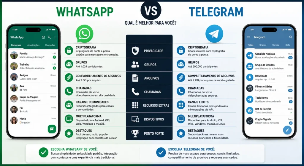 WhatsApp vs Telegram